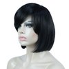 Aimole 8" Short Straight Bob Wigs with Cute Bangs Women Hair Natural Synthetic Wig(2 Darkest Brown)