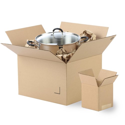 The Boxery 8"x6"x3" Brown/Kraft Corrugated Cardboard Shipping Boxes 100-Pack | Mailing, Packing, Moving & Storage for Business/Home – Durable - Eco-Friendly, Recyclable - Made in the USA