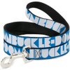 Dog Leash Buckle Down Shapes Turquoise White 4 Feet Long 0.5 Inch Wide