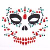 Halloween Face Jewels Tattoo Stickers Skull Rhinestone Stickers Ghost Face Makeup Acrylic Gems Stickers Day of the Dead Crystal Glitter Supplies Día De La Muerte Diamonds Face Stick Gem 3Sheets