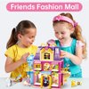 Sluban 6-12 Girl Friends Fashion Shop Building Sets, Princess Shopping Mall Store House Kits with a Horse Car, 7 Doll Minifigures, Compatible with Lego, Birthday Thanksgiving Girls 6-12 Gifts