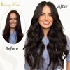 Sunny Flat Tip Hair Extensions Brown Flat Tips Dark Brown Remy Hair Extensions Darkest Brown Hot Fusion Flat Tip Human Hair Soft Straight Hair 50g/pack 18inch