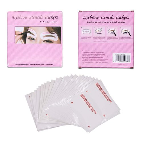 60 PCS Eyebrow Stencils 6 Styles Non-Woven Shaping Grooming Stencil Kit Eyebrow Drawing Guide Makeup Template DIY Tools For Beginners