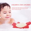 Bleu Bath (2 Pack) Animal Body Scrubber Natural Linen Shower Ball for Toddler Kids Gentle Exfoliating Bath Sponge Loofah Pouf in Yellow Starfish Red Crab with Cute Big Eyes Design
