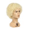 Baruisi Jumbo Disco Afro Wig Fluffy Synthetic 70s Hippie Costume Wig for Men,Blonde