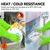 Vgo... 3-Pairs Dishwashing Gloves, Reusable Household Gloves, Kitchen Gloves, Long Sleeve, Thick Latex, Cleaning, Washing, Working, Painting, Gardening, Pet Care (Size L, Light Green, RB2143)