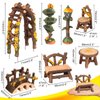 Fairy Garden Accessories, LATTOOK 8PCS Miniature Table and Chairs Set Fairy Garden Furniture Ornaments Kit for Dollhouse Accessories Home Outdoor Micro Landscape Decoration