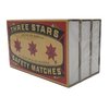 Swedish Match, Three Stars Safety Matches, 3 Pack, Strike-On-Box