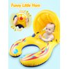 Kalolary Inflatable Baby Swimming Ring, Mommy and Baby Parent-Child Double Person Inflatable Float Seat Swimming Boat with Removable Sun Canopy for Baby and Mom Swim Ring Summer Pool Supplies