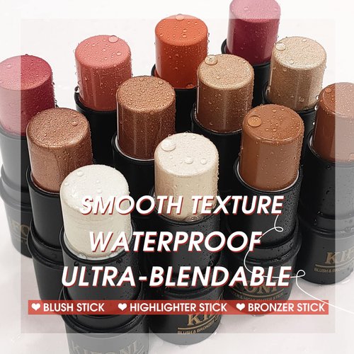 LSxia 2 Pcs Cream Blush Stick Makeup Kit, Natural Shimmer & Matte Stick Blush Wand for Cheeks, Lightweight Blendable Silky Cream Blush Makeup -Matte Blush (#02 Soft Pink #03 Coral Orange)