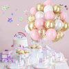 Pink Gold Balloons Set, 60Pcs 12 Inch Pastal Baby Pink Metallic Gold White Balloon with Gold Confetti Latex Balloons for Girls Women Birthday Wedding Baby Bridal Shower Party Decorations Supplies