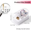 AREMOD 2 in 1 Nail Drill Bits Holder, Electric Nail Drill Bits Cleaning Brush with Steel Wire & Nylon Brushes 30 Holes Nail Drill Stand Display Organizer Dustproof Case for Nail Manicure Tools(White)