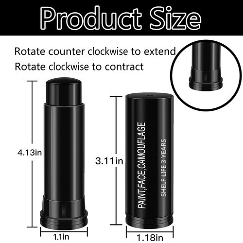 Yrarbil Eye Stick (Black) for Sports, Easy to Color Black Face Makeup Body Paint Eye Stick Football/Baseball/Softball/Lacrosse Cosplay Makeup Accessories (1 Pcs)