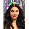 Sixexey Light Up Happy Birthday Headband LED Rhinestone Hair Band for Birthday Celebration Party Favors Hair Accessories for Women(Silver, One Size)