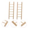 Toyvian 2pcs Mini Ladder Pet Toy Mini Doll House Miniature Dollhouse Furniture Wood Ladder Tiny Ladder Figurine Miniature Ladder Decor Mini Wood Ladder Mini Wood Ladders Pocket Model Moss