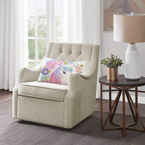 EKOBLA Throw Pillow Cover Animal Cute Unicorn Pink Purple Blue Wavy Hair in Garland Spring Flowers Leaf Decor Lumbar Pillow Case Cushion for Sofa Couch Bed Standard Queen Size 20x30 Inch