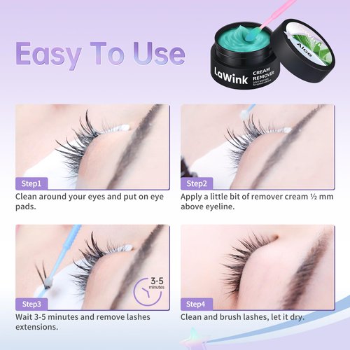 Eyelash Glue Remover Cream 5g Professional Grade Lash Adhesive Remover Sensitive Skin Lash Glue Remover Quickly and Low Irritation Lash Remover Eyelash for Salon Lash (Aloe)