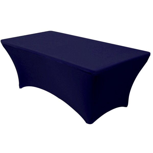 Banquet Tables Pro 6 ft Navy Blue Stretch Tight Fit Spandex Rectangular Folding Tablecover for 30Wx72Lx30H Folding Patio Tables, Banquet,Party