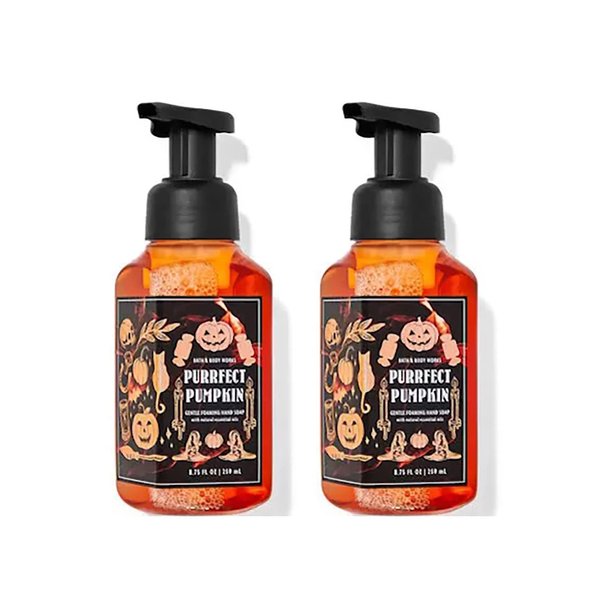 Bath & Body Works Purrfect Pumpkin Gentle Foaming Hand Soap 8.75 Ounce 2-Pack (Purrfect Pumpkin), 17.5 Ounce, 1.47 pounds
