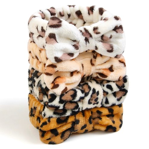 Spa Headband for Women Washing Face Girls Skincare Headbands Makeup Cheetah Print Leopard Face Wash Head Band Animal Print Christmas Gifts for Teen Girls