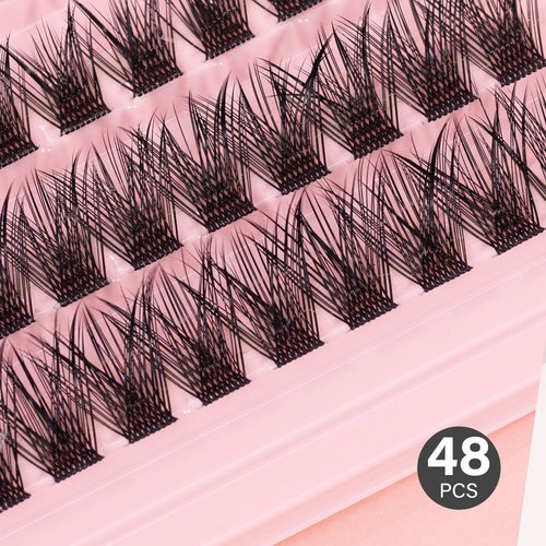 False Eyelashes Natural style, Multipack False Eyelashes, Lash Clusters, Lengthening Wisps', 10mm-12mm-14mm-16mm, Includes 4 Assorted Lengths Wisps, Contact Lens Friendly (Tight)