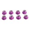 GDOOL 8PCS Flange M4 Lock Nuts Serrated Nylon Self-Tightening Aluminum M4 Wheel Hardware for Axial HPI TLR ECX Model RC Car Vehicles Upgraded Replacement Parts (Purple)