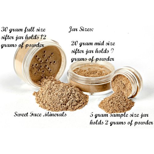 Sweet Face Minerals (Deep Tan) (30gm Jar) FOUNDATION Mineral Makeup with SPF 18+, Full Coverage Matte Loose Powder, Bare Face Cosmetics