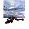 3D Printed Dragon, Black and Red Articulated Crystal Dragon, Home Office Decor Executive Desk Toys, Fidget ADHD Toy for Autism/ADHD - D022-DR