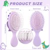 mini hair brush for kids, small toddler Hair Brush, travel hair brush for Boys and Girls,Baby hair detangling brush Massage Hair Brush with Air Cushion for Thick or Curly Hair Straight Hair(Purple)