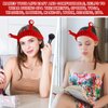 Face Wash Headband, Palm and Snail Spa Hair Bands Makeup Headbands Women Cartoon Cute Coral Fleece Elastic Headband Creative Hair Accessories for Washing Face Shower Sports Beauty Skincare (Red)