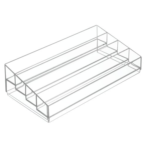 iDesign Tiered Cosmetics & Nail Polish Organizer, The Clarity Collection – 13” x 6.5” 3.46”, Clear