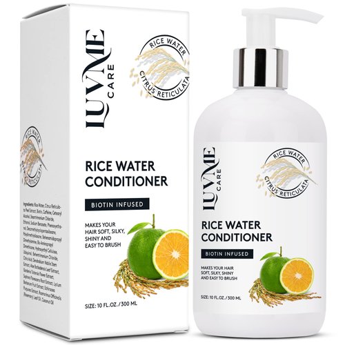 Luv Me Care Rice Water Hair Growth Conditioner 10 Fl Oz with Biotin, Improve Strength, Volume, an...
