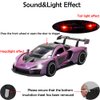 iPariser Toy Cars McLaren Senna Model Purple Alloy Collectibles Die-cast Vehicles with Sound and Light