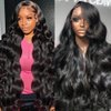 GMNSTAR 13x6 Lace Front Wigs Human Hair 200 Density Body Wave HD Lace Frontal Wigs for Black Women Glueless Wigs Human Hair Pre Plucked with Baby Hair 28 Inch