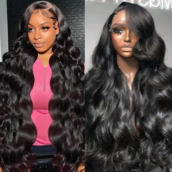 GMNSTAR 13x6 Lace Front Wigs Human Hair 200 Density Body Wave HD Lace Frontal Wigs for Black Women Glueless Wigs Human Hair Pre Plucked with Baby Hair 28 Inch