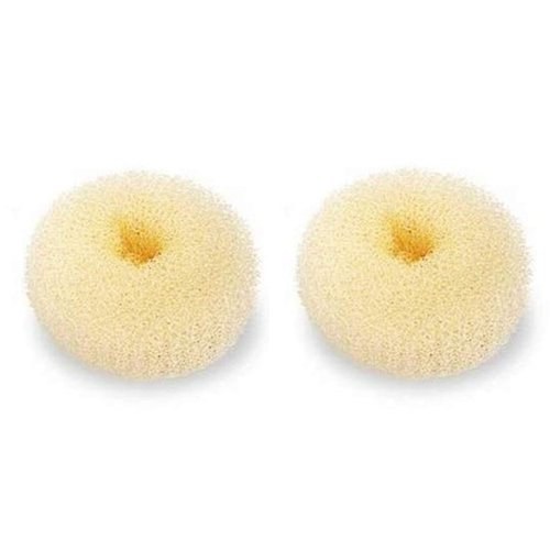 Hair Donut Bun Maker Blonde, Ring Style Bun, 2PCS Chignon Hair Medium Doughnut Shaper for Short and Thin Hair (Medium, 3 Inch/Beige)