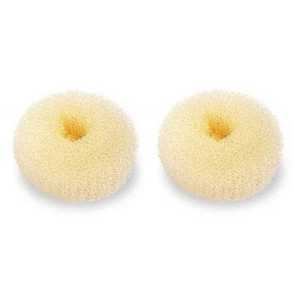 Hair Donut Bun Maker Blonde, Ring Style Bun, 2PCS Chignon Hair Medium Doughnut Shaper for Short and Thin Hair (Medium, 3 Inch/Beige)