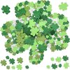Avikosi 300 Pieces Green Glitter Shamrock Foam Stickers for St Patrick's Day - Lucky Clover Foam Stickers for Kids, St. Patricks Day Irish Party Decoration Craft Supply Self Adhesive Seals