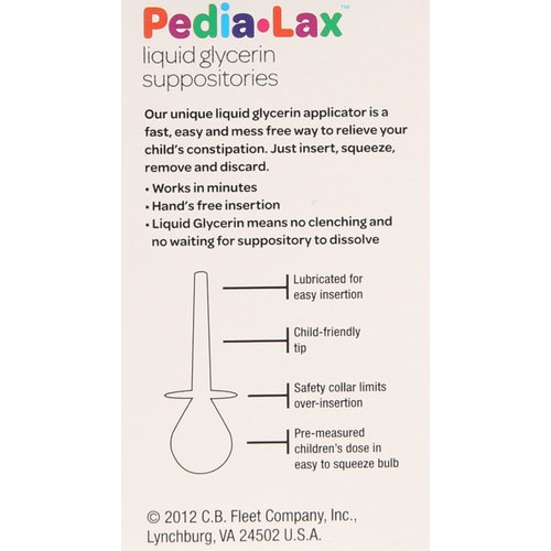 Pedia-Lax Liquid Glycerin Suppositories, 6 Count