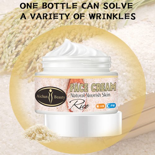 AICHUN BEAUTY Face Cream Natural Rice Extract Skincare Moisturizing Anti-Aging Anti-Freckle Repair Damaged Skin Restores Hydration Facial Skin 50ml/1.69fl.oz