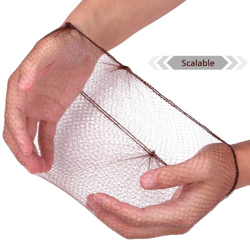 Hestya 200 Pack Hair Nets Invisible Elastic Mesh Regular 20 Inches Size with 1/4 Inches Opening, Nylon Invisible Hairnet (Brown)