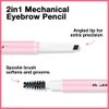 AMY'S DIARY 3pcs Eyebrow Pencil Retractable Definer, Medium Brown, Dual-Sided Brow Brush, Fine Tip, Shapes, Defines, Fills Brow Makeup Flapiz Para Cejasills (EBONY)