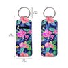 Gearider 2pcs Hawaiian Hibiscus Floral Leaf Portable Lipstick Holder Keychain, Cute Lip Balm Sleeve for Women
