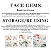 Eye Body Face Gems Rhinestone Temporary Tattoo Sticker Face Body Tattoos Party Makeup Self Adhesive Crystal Makeup Diamonds Holiday Festival Party Supplies 2pcs (red)