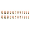 RikView French Tips Nails Medium Press on Nails Coffin Fake Nails Green Nails Glossy Full Cover Nails 24 PCS/Set