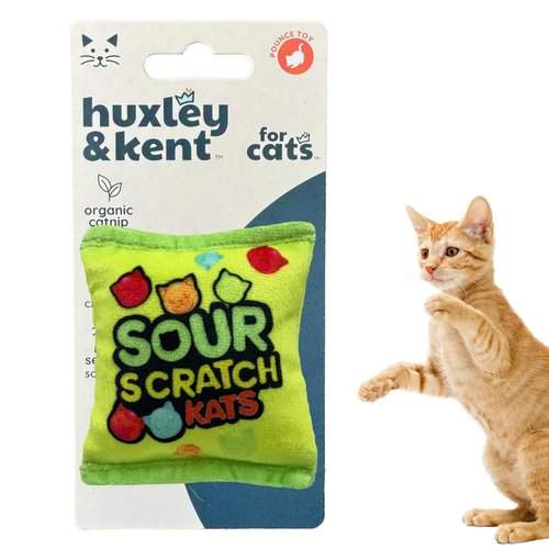 Huxley & Ket Plush Cat Toy | Sour Scratch Kats | Snack Attack Strong Catnip Filled Cat Toy | Plush Interactive Kitten and Cat Toy with Catnip and Crinkle | Kittybelles