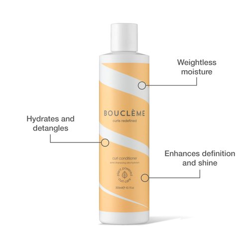 Bouclème Curl Conditioner - Hydrating and Strengthening for Dry and Damaged Hair - Reduces Tangling - 97% Naturally Derived Ingredients -Cruelty-Free and Plant Powered - 10.1 fl oz