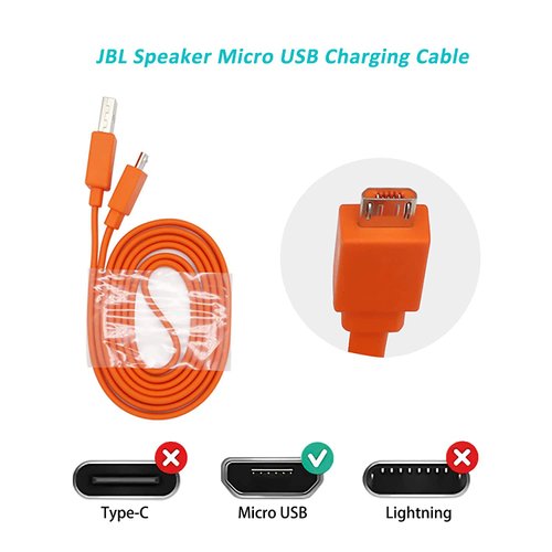 Alitutumao Replacement Flat Micro USB Charger Charging Cable Power Cord Compatible with JBL Charge 3 Charge 2 Flip 4 Pulse 2 Flip 2 Flip 3 Pulse Go 2 Clip plus Clip Micro II MicroTrip Wireless Speaker