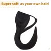 SEGO Ponytail Extension Human Hair Real Human Hair Clip In Wrap Around Long Straight Ponytail With Magic Paste Pony Hairpieces for Women -14 Inch 80g 1B Natural Black