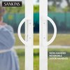 SANKINS Sliding Patio Door Handle Pull Set, White Diecast Non-Keyed Gate Handle Set for Mortise Lock Style Glass Door, Replacement Handle for Sliding Glass Door Fits 3-15/16” Hole Spacing